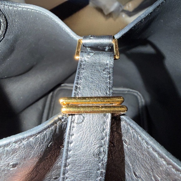 Hermes Black Ostrich Leather Tote - Picture 4 of 10